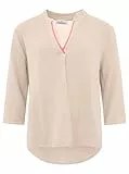 Zwillingsherz Damen Musselin Bluse Tunika Uni – Luftige Longbluse aus 100% Baumwolle – Sommer Shirt mit V-Ausschnitt und 3/4 Arm – Leichtes Oversize Oberteil für Freizeit Urlaub Strand