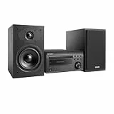 Denon D-M41DAB Kompaktes HiFi-System mit CD, Bluetooth, UKW/DAB+-Tuner, und 2X 30W Ausgangsleistung Premium - Silber/schwarz