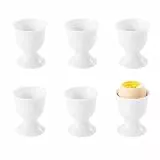 Yitobici 6er Eierbecher Porzellan Eierbecher Set,EierStänder Eierhalter,Eierhalter Stapelbar,Frühstück Gekochtes Kochwerkzeug(Weiß)
