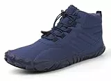 Teechodina Barfußschuhe Unisex Winterstiefel Damen Herren Zehenschuhe Aquaschuhe Outdoor Winter Warm rutschfest Wasserdicht Gefüttert Winterschuhe Traillaufschuhe, B Dunkelblau, 36