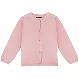 Soudittur Strickjacke Mädchen Basic Kinder Cardigan Lange Ärmel Baumwollstrickpullover Schuluniform mit Knöpfen 140 (DE/NL/SE/PL, Alter, 8 Jahre, 9 Jahre, Regular, Rosa)