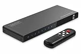 DIGITUS DS-55332 HDMI Switch 5x1 – 5 In 1 Out – UHD 4K/60 Hz HDTV: 3840 x 2160p – HDCP 2.2 & HDMI 2.0 – HDR, CEC, Deep Color, DTS, Dolby Digital, LPCM – Für TV, Monitor, PS5, PS4, Xbox