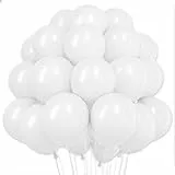 Ovanda 30 Stück Luftballons Weiß,30 cm Weiss Latex Ballons,Weißer Helium Luftballons,Weiß Ballon Girlande Bogen,für Hochzeit Baloons,Geburtstag Baloons,Party,Kindergeburtstag,Hochzeit Deko,Baby Shower
