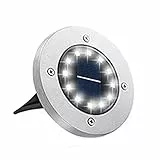 Bowfar Solar Bodenleuchten Aussen, 12 LEDs KaltWeiß Solarlampen für außen 800mAh IP65 Wasserdicht Solarleuchten, Solar Gartenleuchten für Rasen Gehweg Patio Terrassen Garden