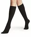 FALKE Damen Kniestrümpfe Seidenglatt 40 DEN W Kh halb-blickdicht einfarbig 1 Paar, Schwarz Black 3009, 39-42