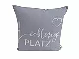 CB Home & Style Outdoor Garten Kissen Wasserabweisend Wasserfest 45 x 45 cm mit Füllung (Lieblingsplatzgrau)