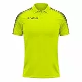 Givova Unisex Polo Club Sweatshirt, Jaune Fluo/Noir.,