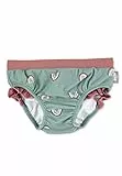 Sterntaler Badehose Regenbogen – UV-Schutz 50+ Schwimmhose Mädchen – Badehose mit Regenbogenmuster, Rüsche und Kordelzug – mit Windeleinsatz bis Größe 86/92 – steingrün, Größe 92