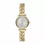 FOSSIL Carlie Watch für Damen, Goldfarbenes Quarz-Dreizeigerwerk mit Edelstahlarmband