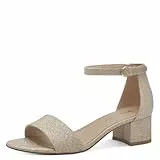 Tamaris Damen Sandalette mit Blockabsatz, metallic, 39 EU