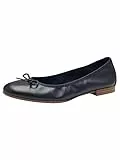 Tamaris Damen Ballerina Leder flach, blau, 38 EU