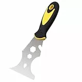 Qaestuan Multifunktionsspachtel, 1.5mm Multifunctional Malerwerkzeug Edelstahl, 15-in-1 Malerspachtel mit Weichem Griff, Edelstahl Spachtel Inklusive Farbrolle, Gebogener Schaber, Gerader Schaber