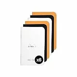 Rhodia 119156AMZC – Ein Set mit 6 Notizbüchern – 7,5 x 12 cm – 48 Seiten – 80 g/m² – 3 Farben (Orange, Schwarz und Weiß)