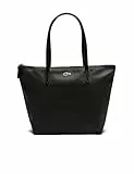 Lacoste Damen Shopper S Shopping Bag,Lederimitat (100% PVC),24.5x24.5x14.5, Handtasche Schultertasche,SCHWARZ (000),Einheitsgröße (One Size)