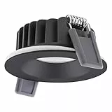 Ledvance LED-Spot Air Fix Aluminium Schwarz 6W 480lm 36D - 927 Extra Warmweiß | Ausschnitt 68mm - IP65 - Höchste Farbwiedergabe - Dimmbar