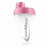 IronMaxx Eiweiß Shaker - 700ml Frozen White | Auslaufsicher, Spülmaschinengeeignet, BPA & DEHP-frei | Proteinshaker mit Drehverschluss, Sieb & Mess-Skala