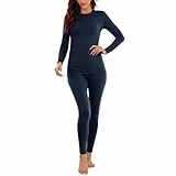 RLEHJN Thermounterwäsche Damen Set,Innenfleece Thermowäsche Thermo Oberteil und Thermohose Leggings Winter Warm Unterwäsche Funktionsunterwäsche für zu Hause Wintersport