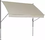 Angerer Klemmmarkise Style mit Handkurbel, Terrasse/Balkon, einfache Montage ohne Bohren, Made in Germany, hochwertiger Stoff, UV-beständig, höhenverstellbar, wasserabweisend, 350 cm Beige