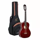 Ortega Guitars 3/4 Konzert Gitarre – Family Series – Inklusive Gig Bag – Fichte, Mahagoni, Rot (R121-3/4WR)