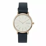 Skagen Signatur Uhr für Damen, Quarzwerk mit Edelstahl- oder Lederarmband, Blau und Weiß, 30MM