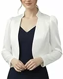 BlackButterfly formal Satin Langen Ärmel Bolero Jacke (Elfenbein, M)