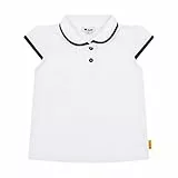 Steiff Poloshirt Kurzarm EU Größe 122 Bright White, Polo-Shirt kurzärmelig, Polohemd für Kinder, Hemd mit Kragen, weich und bequem, waschmaschinenfest