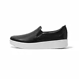 Fitflop Damen Rally Leather Slip On Skate Sneakers Sneaker, Black, 39 EU
