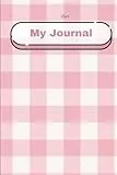 ELARI Lined Journal Notebooks, 130 Pages College Ruled, 6x9In, Gingham Print (Pink)