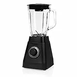 Princess Black Steel Standmixer - 1,5 Liter Fassungsvermögen, 2 Leistungsstufen, Pulsfunktion, 1000 Watt, 6 Klingen, Nachfüllöffnung, 212085
