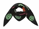 FASHION YOU WANT Dreieckstuch Stola Schal mit Viscose und Wolle - Hochwertiges Halstuch SMILEY - Perfekt für Herbst/Winter (schwarz)