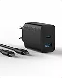 Anker 20W USB C Ladegerät, iPad Netzteil, USB-Schnellladenetzteil, iPad Ladegerät, Kompatibel mit iPhone 17/16/15 Series (mit 150cm USB-C Kabel)