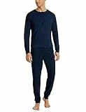 Uncover by Schiesser Herren Schlafanzug lang, Nachtblau, 48