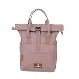 Travelite Handgepäck Rucksack, Laptop Rucksack 14 Zoll, Basics Short Handle Rollup, Reiserucksack Rolltop Funktion, Smoky Rose, 37-46 cm, 14 Liter