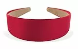 axy Breiter Haarreif mit Satin bezogen Haarband Vintage Klassik-Look Hairband Stirnband HRK1 (Rot)