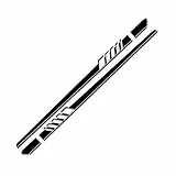 1 Paar Sport Racing Streifen Aufkleber für Karosserie Tür Seite Dekoration, Grafik Vinyl Seitenaufkleber Auto Seitenschweller Aufkleber Rennstreifen Autoaufkleber AMG Edition 507 C-Klasse W204 W205