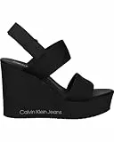 Calvin Klein Jeans Damen Wedges Sandalen Schuhe, Mehrfarbig (Black/Stormfront), 40