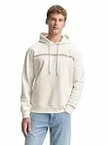 TOM TAILOR Denim Herren 1047942 Hoodie Sweatshirt mit Print, 10348-Gardenia White, M