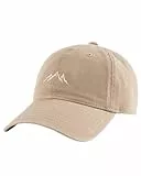 FURTALK Baseball Basecap für Damen und Herren aus Baumwolle Vintage Outdoor Cap mit Berg Stickerei verstellbar Khaki,M
