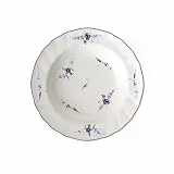 Villeroy & Boch Vieux Luxembourg Suppenteller, 23 cm, Premium Porzellan, Weiß/Blau, 10-2341-2700