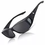 LVIOE Unisex Polarisiert Überzieh-Sonnenbrille, Fit Over Brille für Brillenträger UVA UVB Schutz