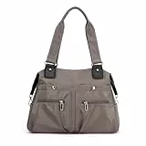 YANAIER Damen Handtasche Schultertasche Leicht Multi-Taschen Umhängetasche Shopper Tasche für Lässige Reisen Schule Braun