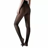 CoziSox Thermo Strumpfhose High Waist Bauchweg Po-Lift 230g Fleece Gefüttert, Gefälschte Durchscheinend Warm und Transparent wie Schwarze Strumpfhose Damen Winter Alltag 0-15°C, M