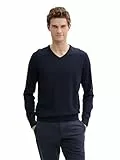 TOM TAILOR Herren Basic Strickpullover mit V-Ausschnitt