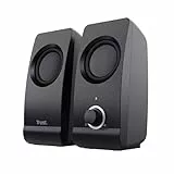 Trust Remo 2.0 PC Lautsprecher Boxen 16 W (8 W RMS), 3,5 mm Audioanschluss, Stromversorgung über USB, Kompaktes Soundsystem, Stereo Lautsprecherset für Computer, Laptop – Schwarz