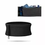 Viilich Multifunktionale atmungsaktive verdeckte Hüfttasche aus Strick,universeller Laufgürtel，Gürteltasche Lauf-Hüfttasche Mit Großer Kapazität,Geeignet für Laufen,Radfahren,Jogging（Schwarz M）
