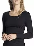 CALIDA Natural Comfort Langarmshirt, Rundhals Damen, aus hochwertiger Baumwolle, natürlicher Glanz und glatter Griff