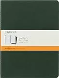 Moleskine - Cahier Journal - Set mit 3 Notizbüchern mit linierten Seiten - Kartonumschlag und sichtbaren Baumwollstichen - Myrtefarbe - Sehr großes Format 19 x 25 cm - 120 Seiten.