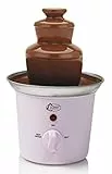 Bestron Schokoladenbrunnen mit 3 Etagen, kleiner Schokobrunnen mit Warmhaltefunktion, 60 Watt, Farbe: Rosa