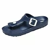 JOMIX Flip Flops Damen Sommer Verstellbar Schnalle Sandalen Elegant Badelatschen Meer Pool Strand Schwimmen Badeschlappen Gummi Schlappen Hausschuhe (Dunkelblau, 39 EU)