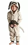 Wunsy Superweicher Fleece-Mops-Overall mit Schwanz, für Jungen und Mädchen, 2–13 Jahre, 6-7 Jahre